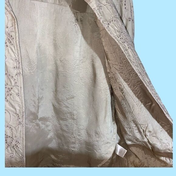 Coldwater Creek Tan Eyelet Embroidered Jacket Medium - Picture 7 of 11